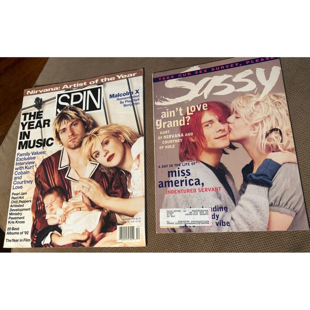 Sassy + Spin Magazine 1992 Kurt Cobain & Courtney Love Nirvana Grunge Edition